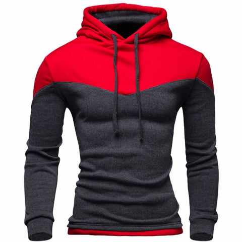 Men Slim Coat Patchwork Hoodies