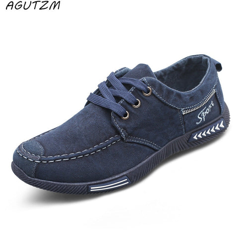 Men Denim Lace-Up Casual Shoes