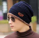 Wool Neck Warmer Knitted Hat Scarf Set