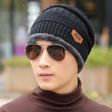 Wool Neck Warmer Knitted Hat Scarf Set