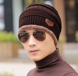 Wool Neck Warmer Knitted Hat Scarf Set