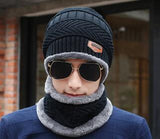 Wool Neck Warmer Knitted Hat Scarf Set