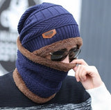 Wool Neck Warmer Knitted Hat Scarf Set