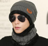 Wool Neck Warmer Knitted Hat Scarf Set